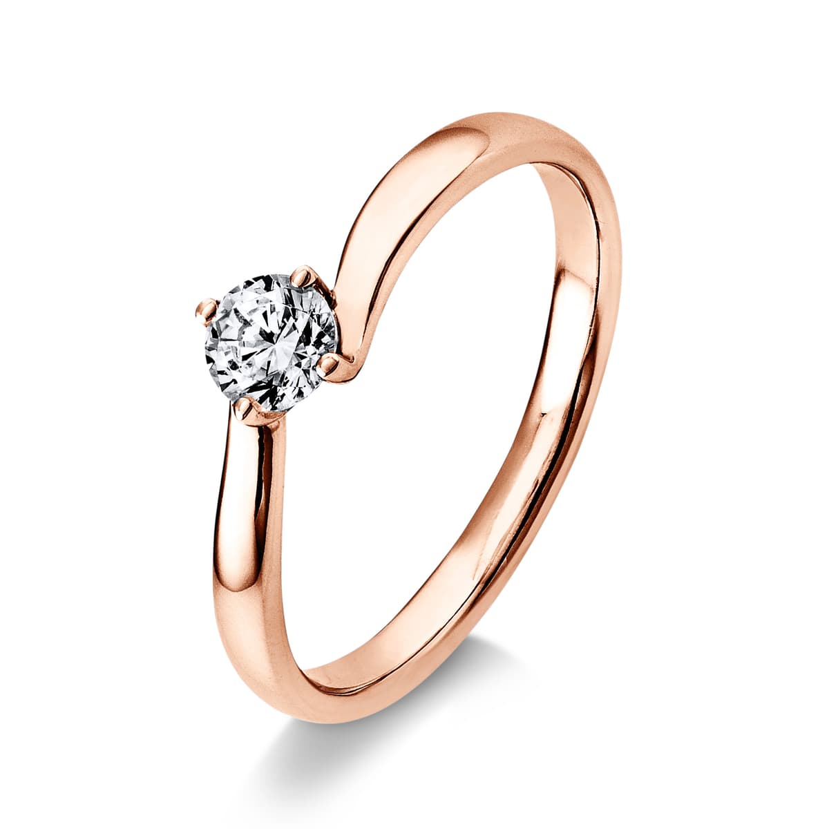 Diamond Group Μονόπετρο Δαχτυλίδι με Διαμάντι Brilliant από Ροζ Χρυσό 18 Καρατίων DDX419