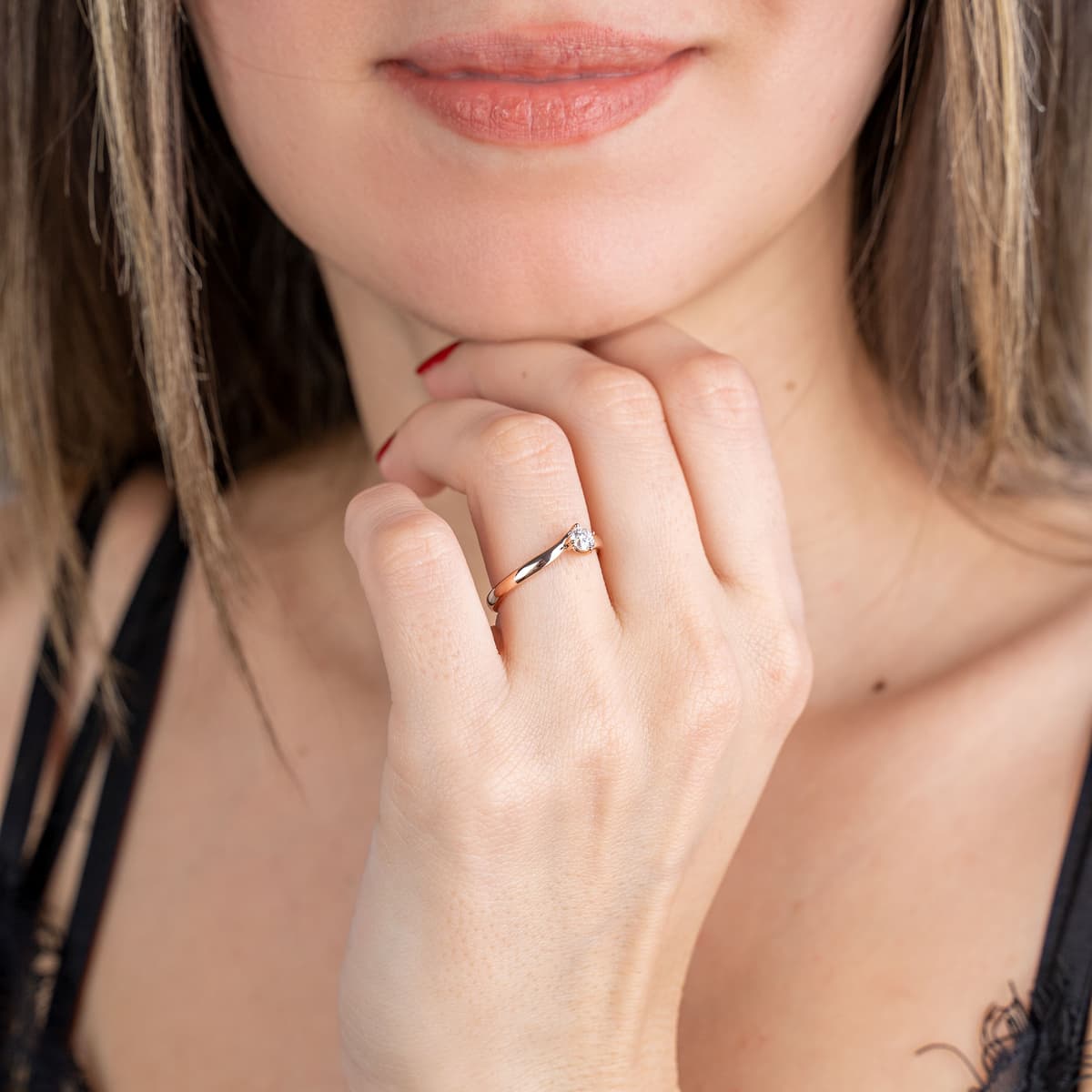 Women's Rings Diamond Group Rose Gold