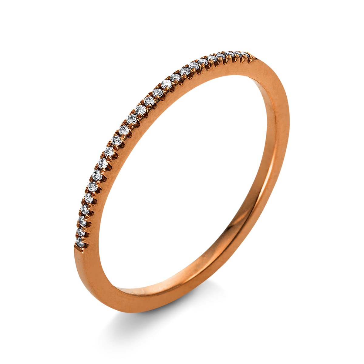 Diamond Group Μισόβερο Δαχτυλίδι με Διαμάντια Brilliant από Ροζ Χρυσό 18 Καρατίων DDX423