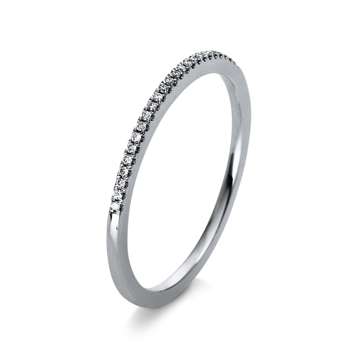 Diamond Group Μισόβερο Δαχτυλίδι με Διαμάντια Brilliant από Λευκό Χρυσό 18 Καρατίων DDX424