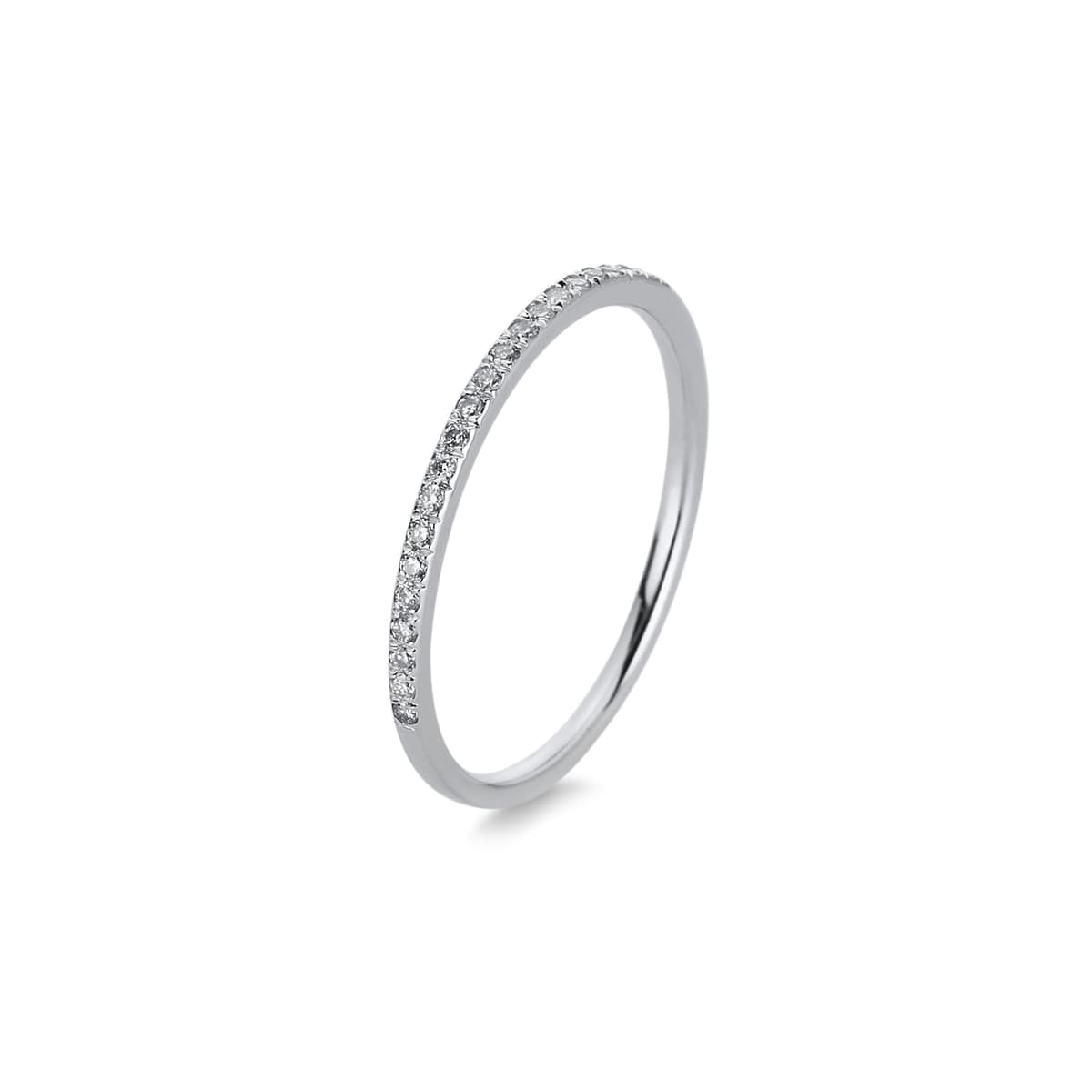 Diamond Group Μισόβερο Δαχτυλίδι με Διαμάντια Brilliant από Λευκό Χρυσό 18 Καρατίων DDX425