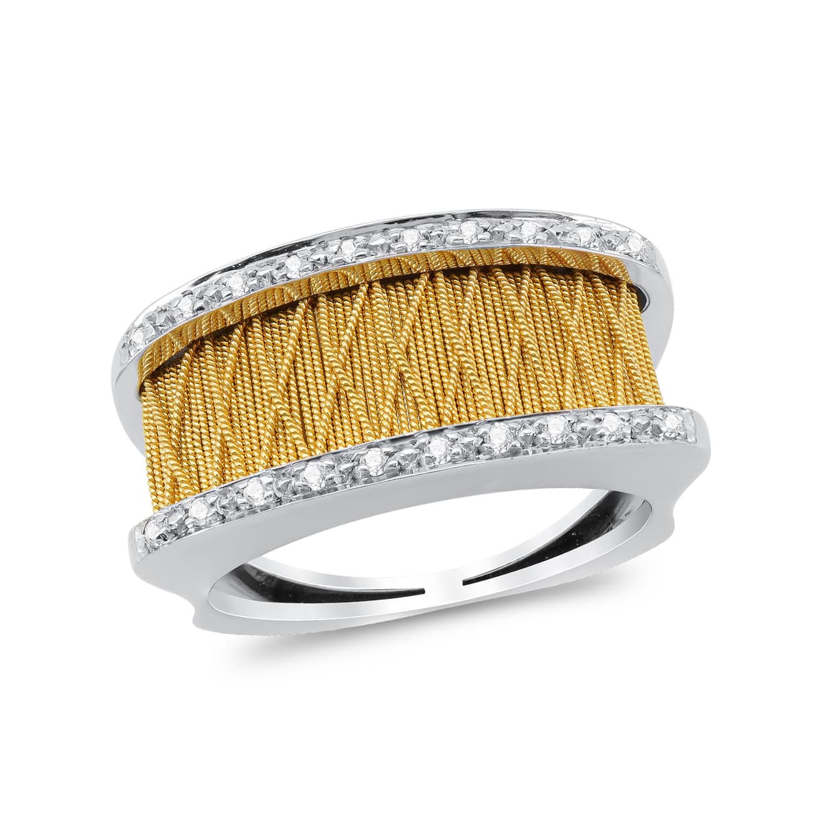 Δαχτυλίδι με Brilliant από Δίχρωμο Χρυσό 18 Καρατίων DX1490