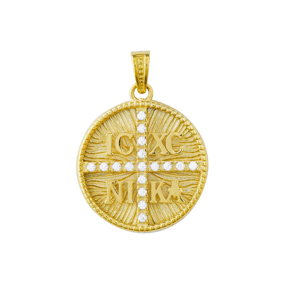 Κωνσταντινάτο Διπλής Όψεως Από Κίτρινο Χρυσό 14 Καρατίων KN390