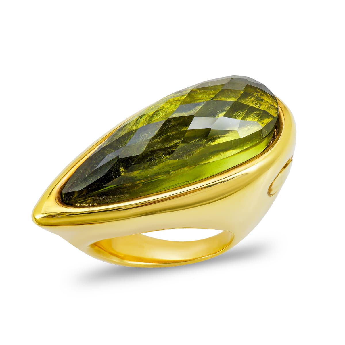 Δαχτυλίδι με Peridot από Κίτρινο Χρυσό 18 Καρατίων DX1485
