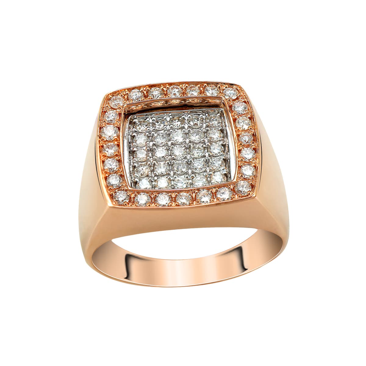 Δαχτυλίδι Chevalier με Διαμάντια Brilliant από Δίχρωμο Χρυσό 18 Καρατίων DX1488