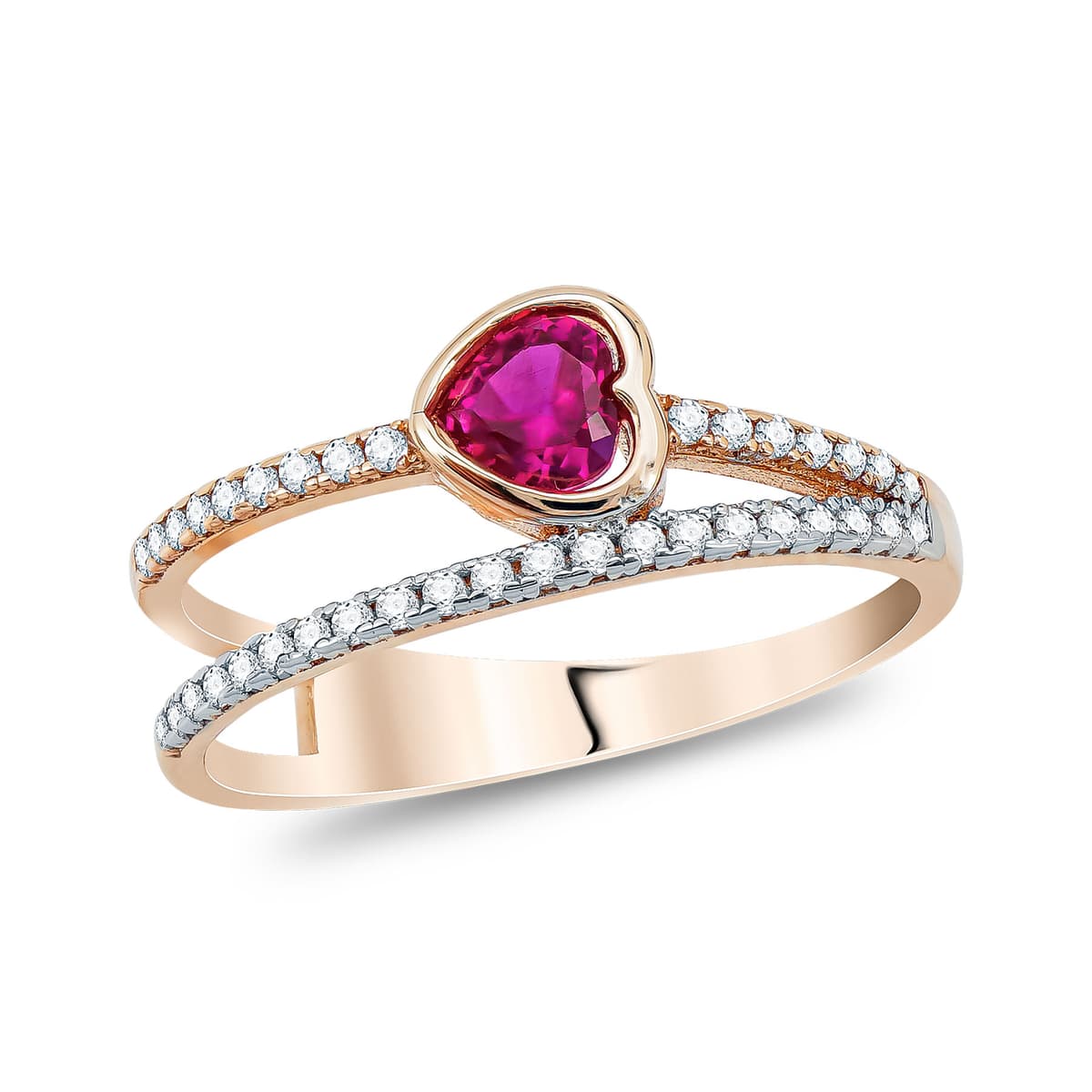 Δαχτυλίδι με Kαρδούλα απο Δίχρωμο Χρυσό 14 Καρατίων DX1616