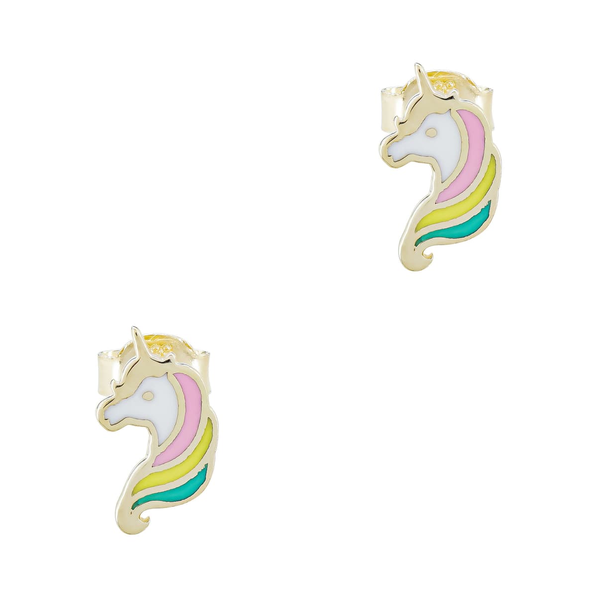 Παιδικά Σκουλαρίκια Μονόκερος από Κίτρινο Χρυσό 14 Καρατίων PSK483