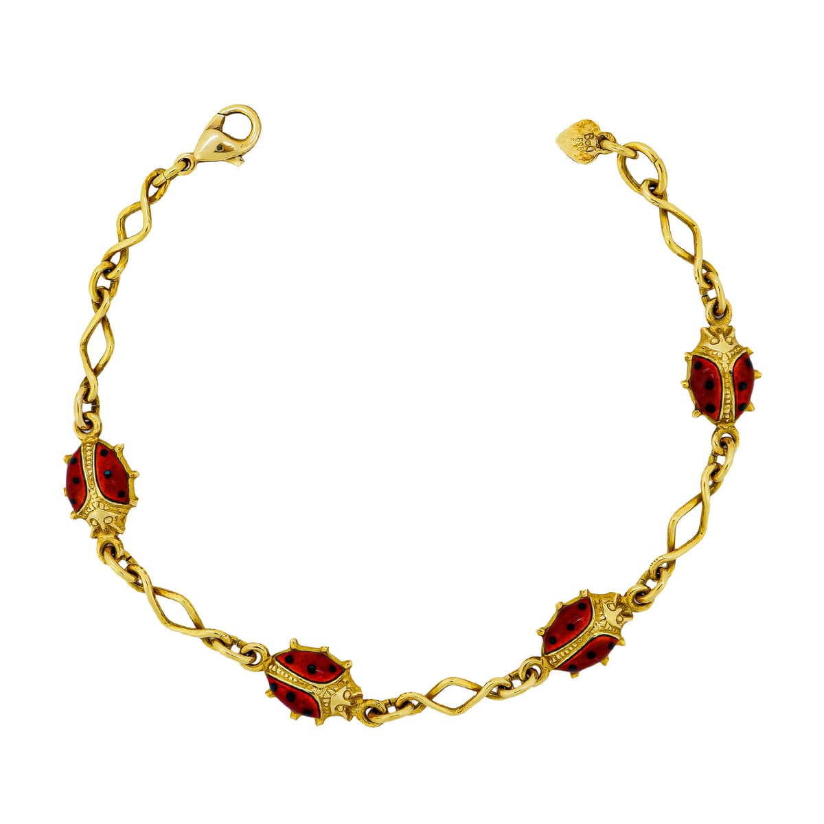 Παιδικό Βραχιόλι Mε πασχαλίτσες Από Κίτρινο Χρυσό 14 Καρατίων PVR490