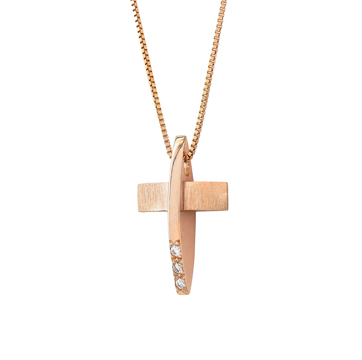 Girls' Baptism Crosses Gofas Rose Gold
