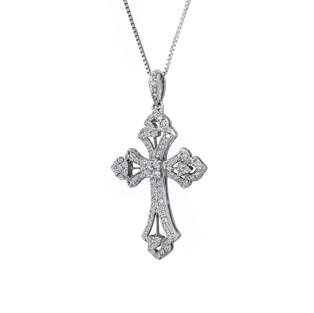 Σταυρός Βάπτισης Γυναικείος Σε Λευκό Χρυσό 18 Καρατίων με Διαμάντια Brilliant DST3054