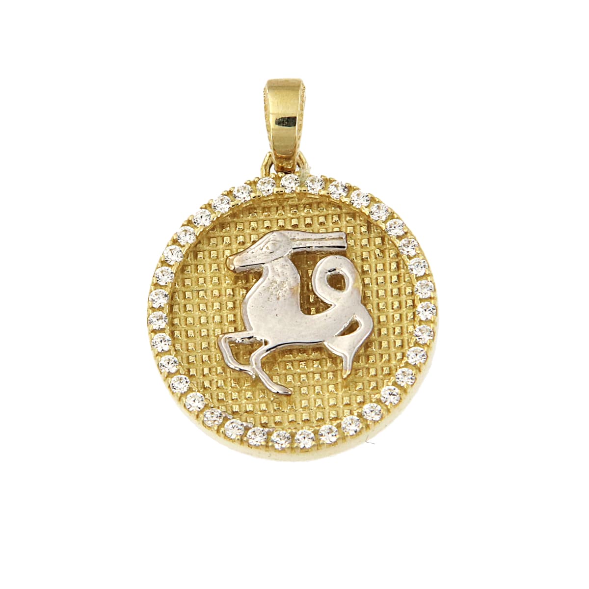 Ζώδιο Αιγόκερως Διπλής Όψεως από Δίχρωμο Χρυσό 14 Καρατίων ZD274