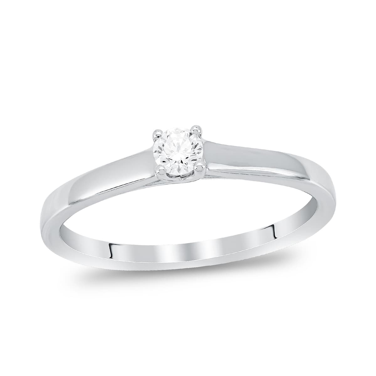 Diamond Group Μονόπετρο Δαχτυλίδι με Διαμάντι Brilliant από Λευκό Χρυσό 14 Καρατίων DDX316