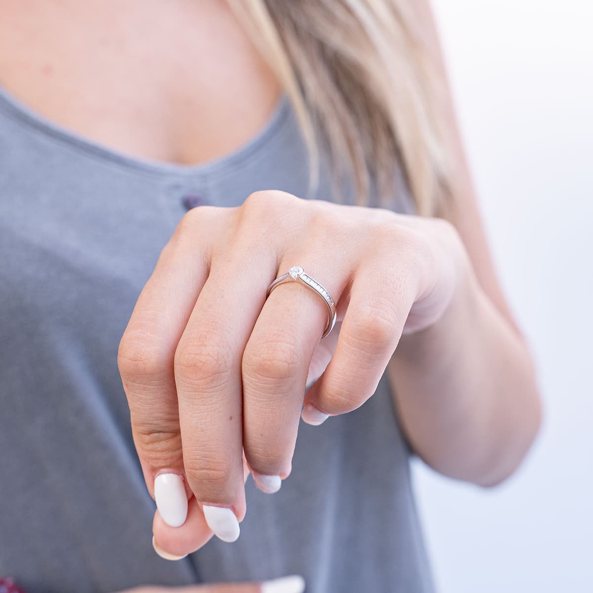 Women's Engagement Rings Diamond Group Silver