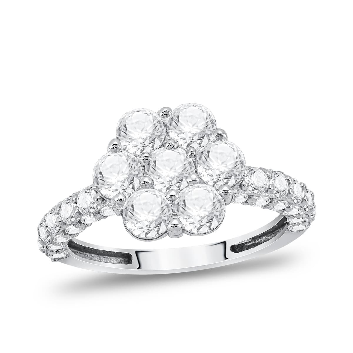 Μονόπετρο Δαχτυλίδι απο Λευκό Χρυσό 14 Καρατίων DX1409