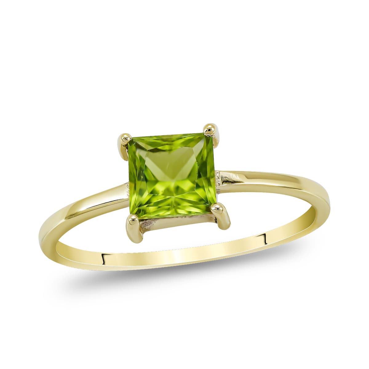 Μονόπετρο Δαχτυλίδι με Peridot απο Κίτρινο Χρυσό 14 Καρατίων DX1411