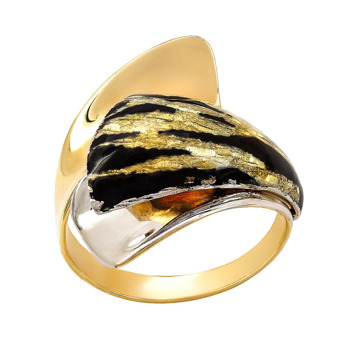 Δαχτυλίδι απο Δίχρωμο Χρυσό 14 Καρατίων DX1554