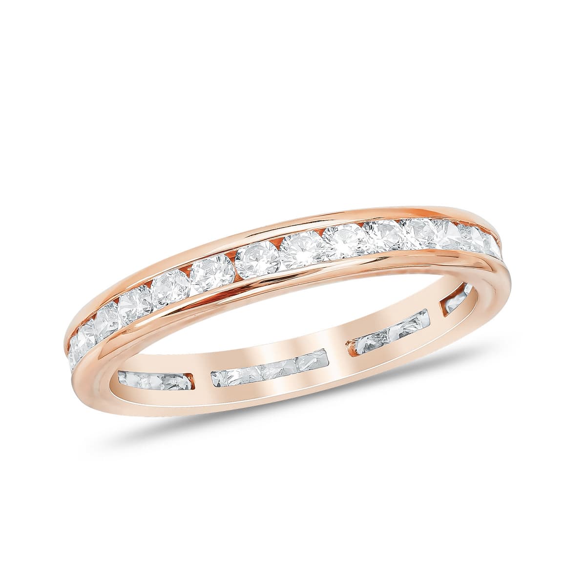 Oλόβερο Δαχτυλίδι από Ροζ Χρυσό 14 Καρατίων DX1619