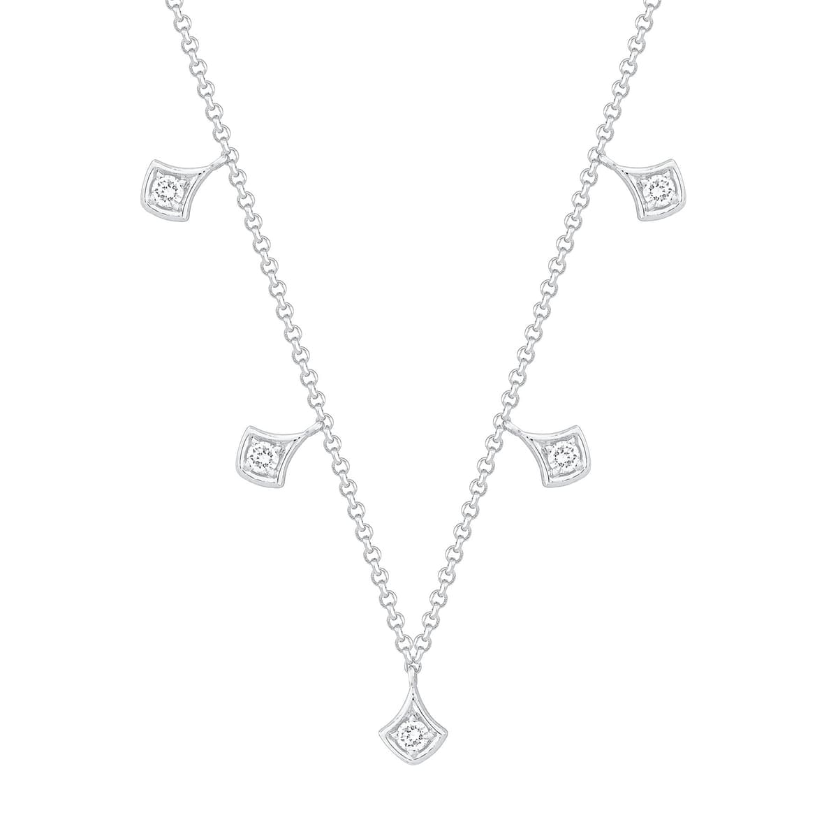 Diamond Group Koλιέ Με Διαμάντια Brilliant από Λευκό Χρυσό 18 Καρατίων DKL1394