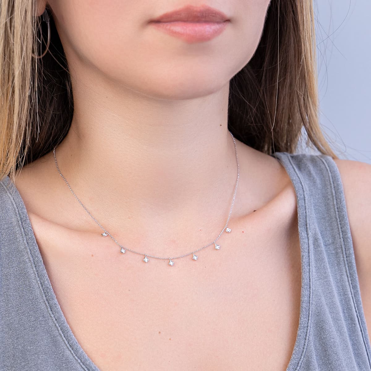 Women's Necklaces Diamond Group Silver