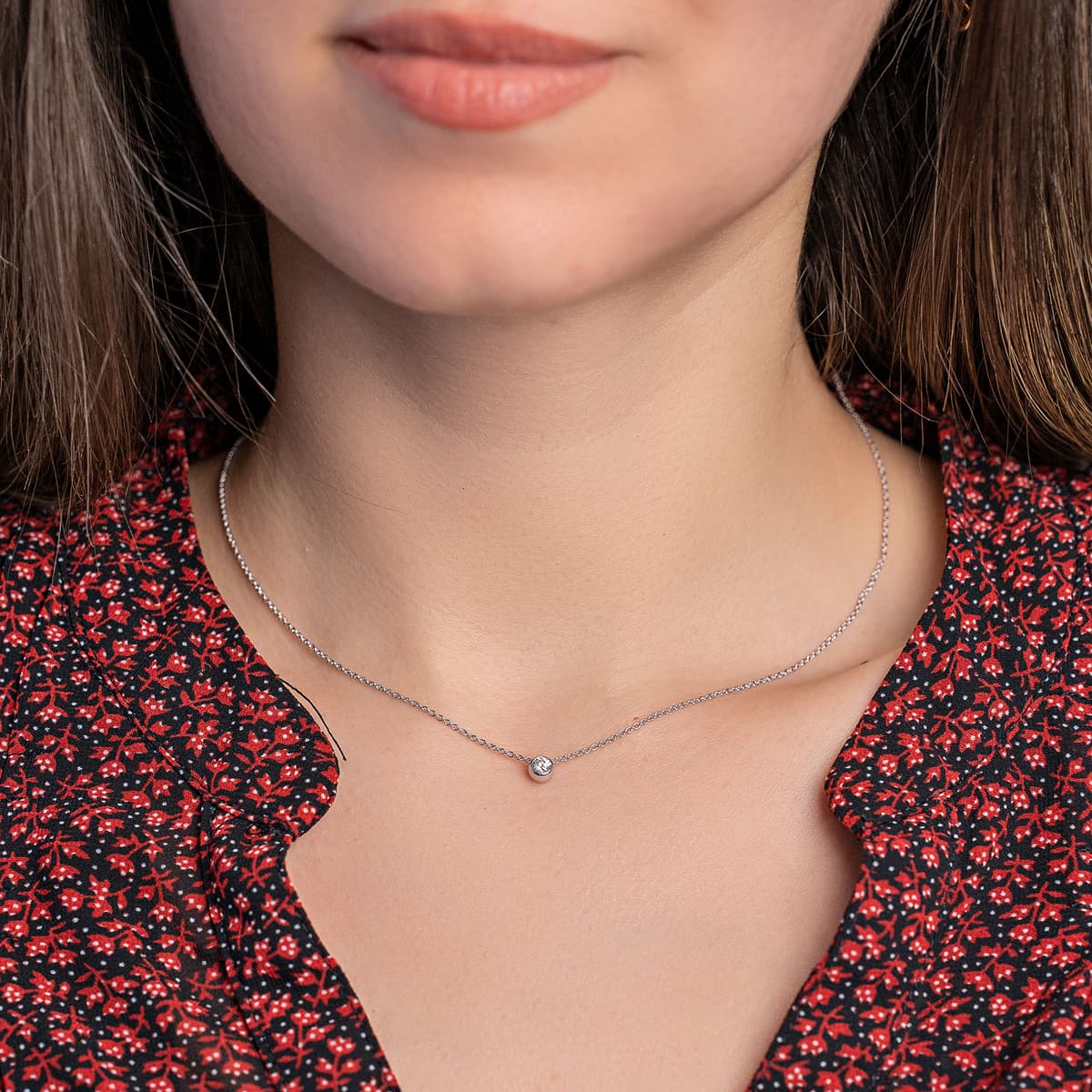 Women's Necklaces Diamond Group Silver