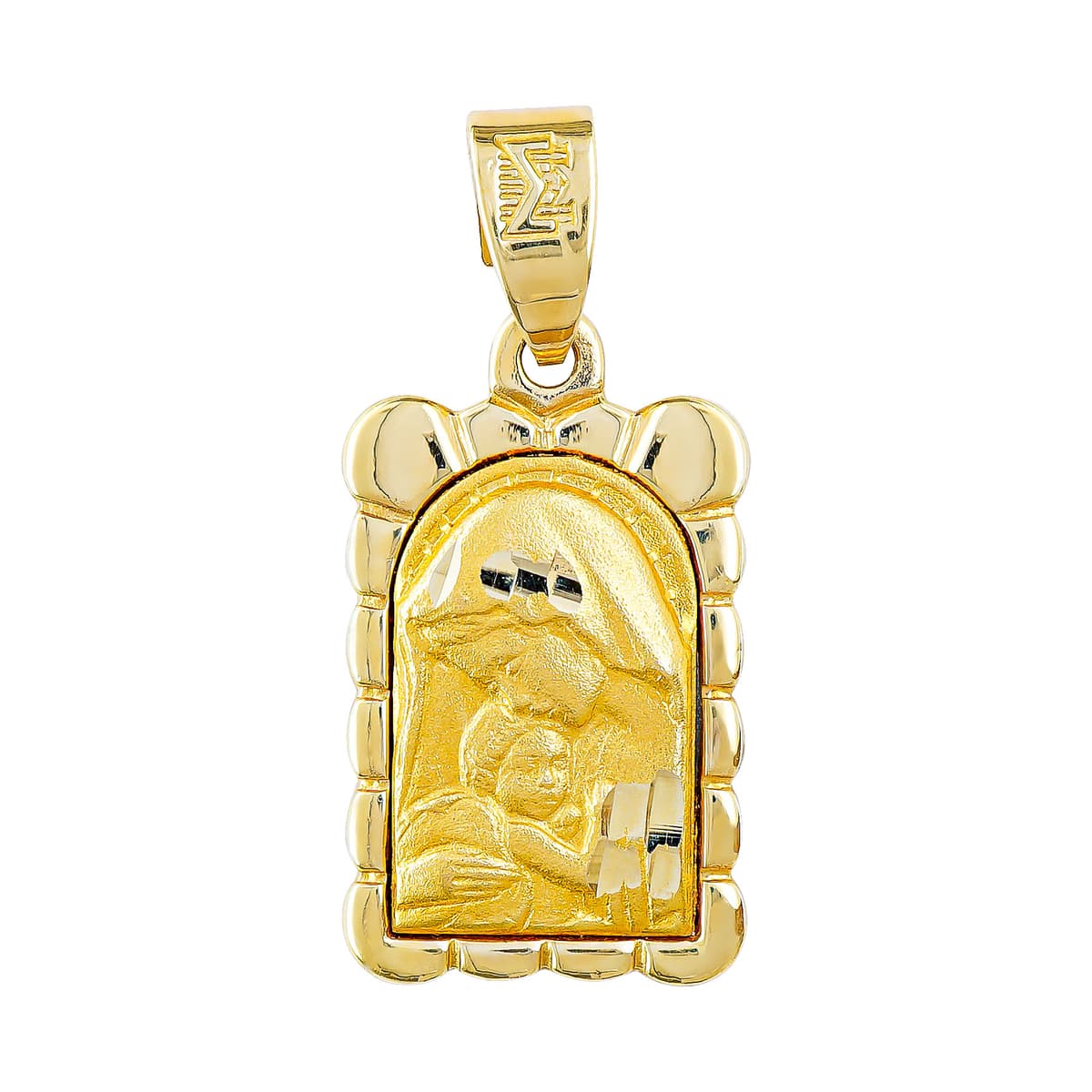 Φυλαχτό με την Παναγία Aπό Κίτρινο Χρυσό 14 Καρατίων PA645
