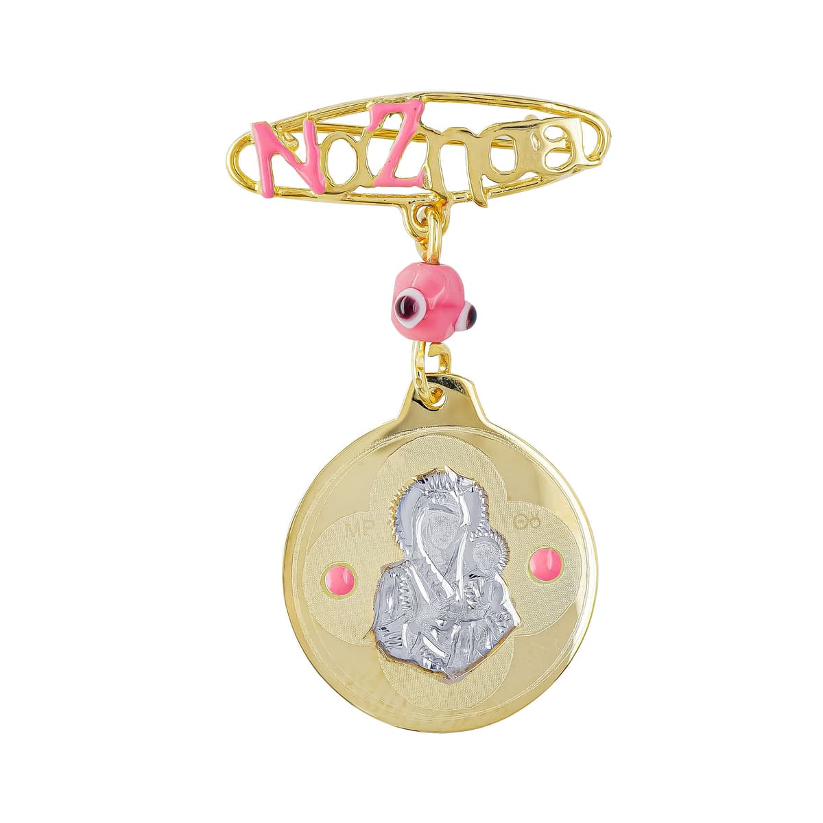 Παραμάνα Για Νεογέννητο Από Δίχρωμο Χρυσό 9 Καρατίων PR655