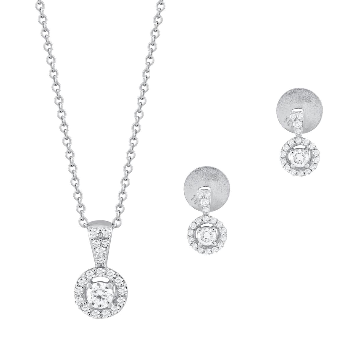 Diamond Group Λευκό Χρυσό Σετ 18 Καρατίων DSET271