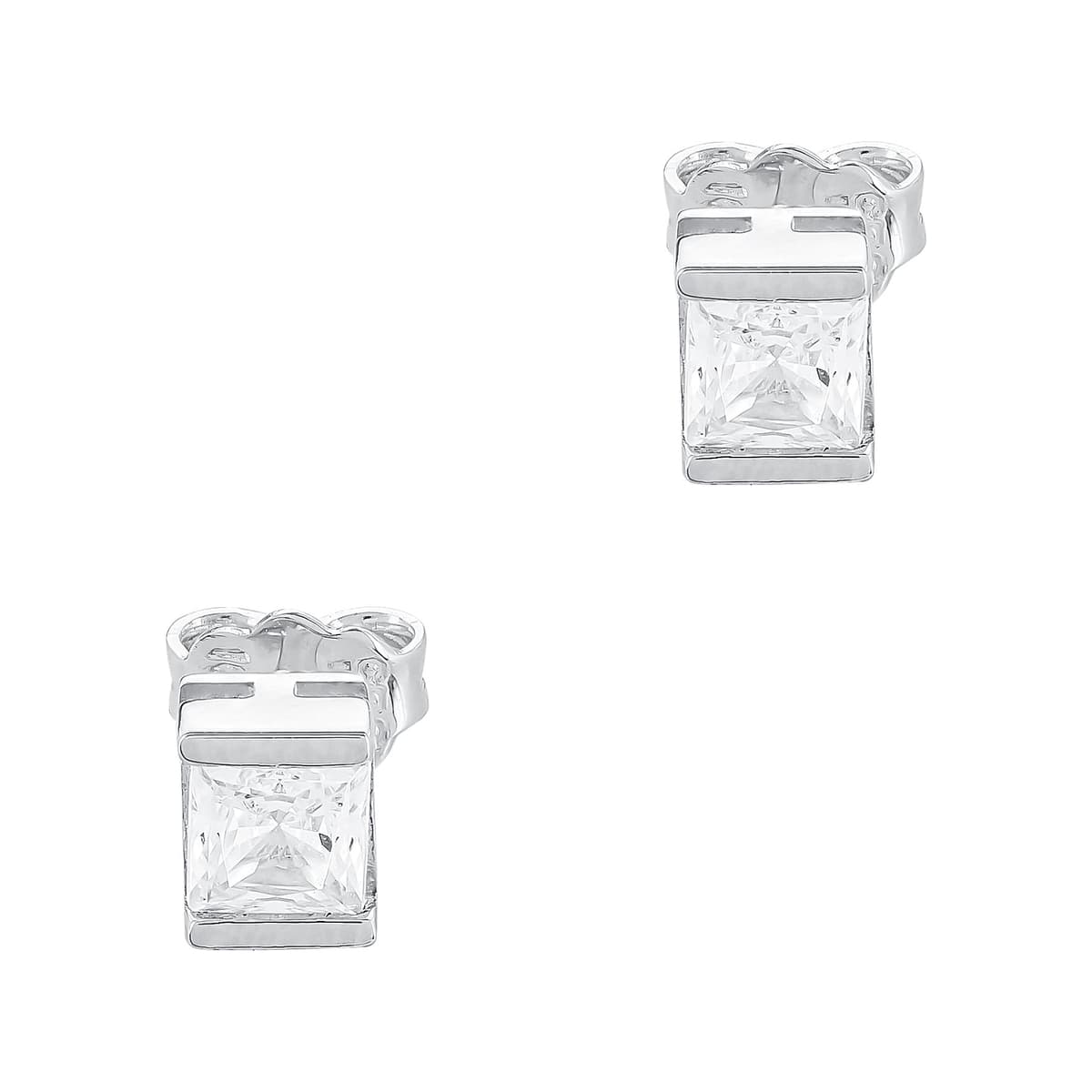 Σκουλαρίκια με Λευκά Signity από Λευκό Χρυσό 14 Καρατίων SK1974