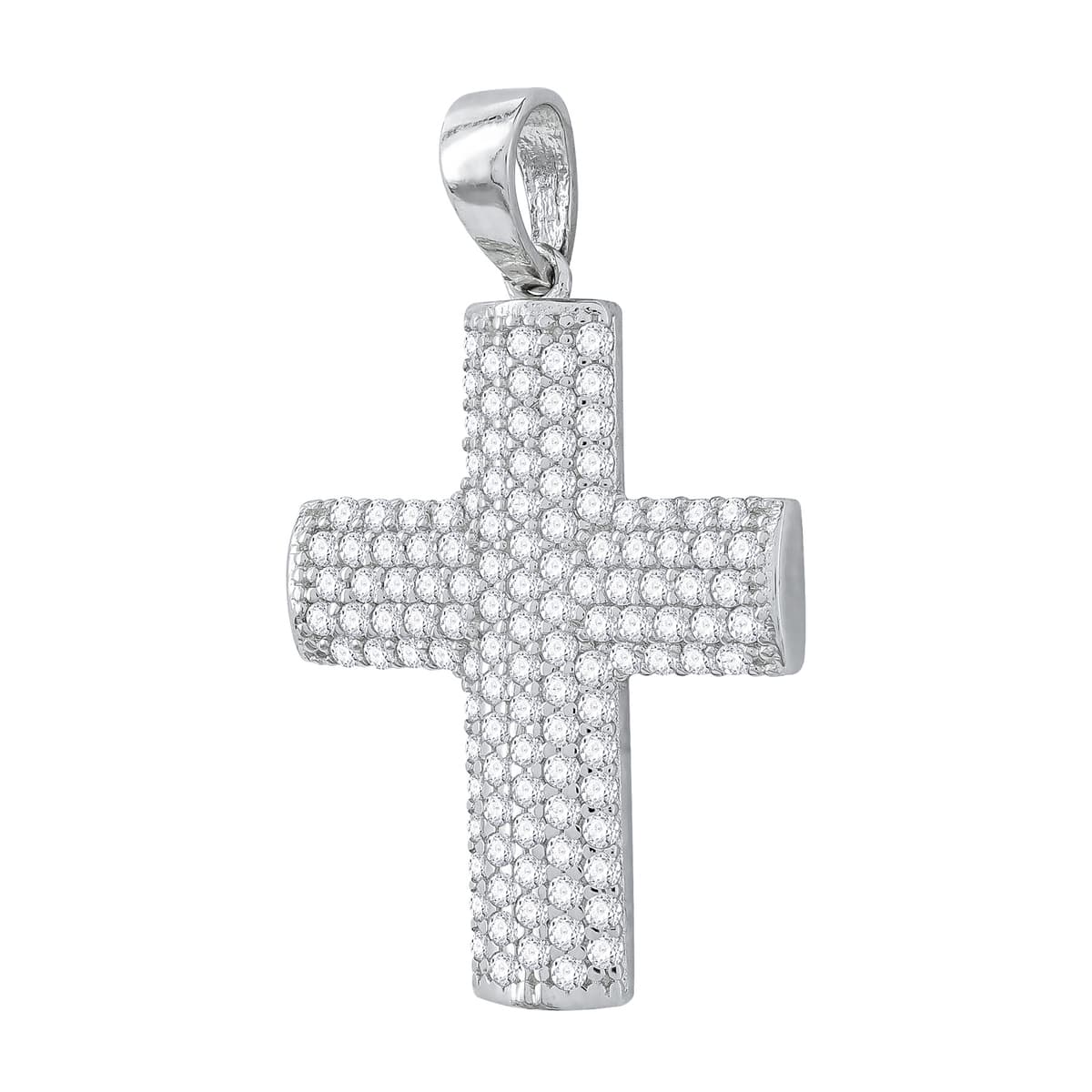 Σταυρός Βάπτισης Γυναικείος Σε Λευκό Χρυσό 14 Καρατίων με Πέτρες ST3127