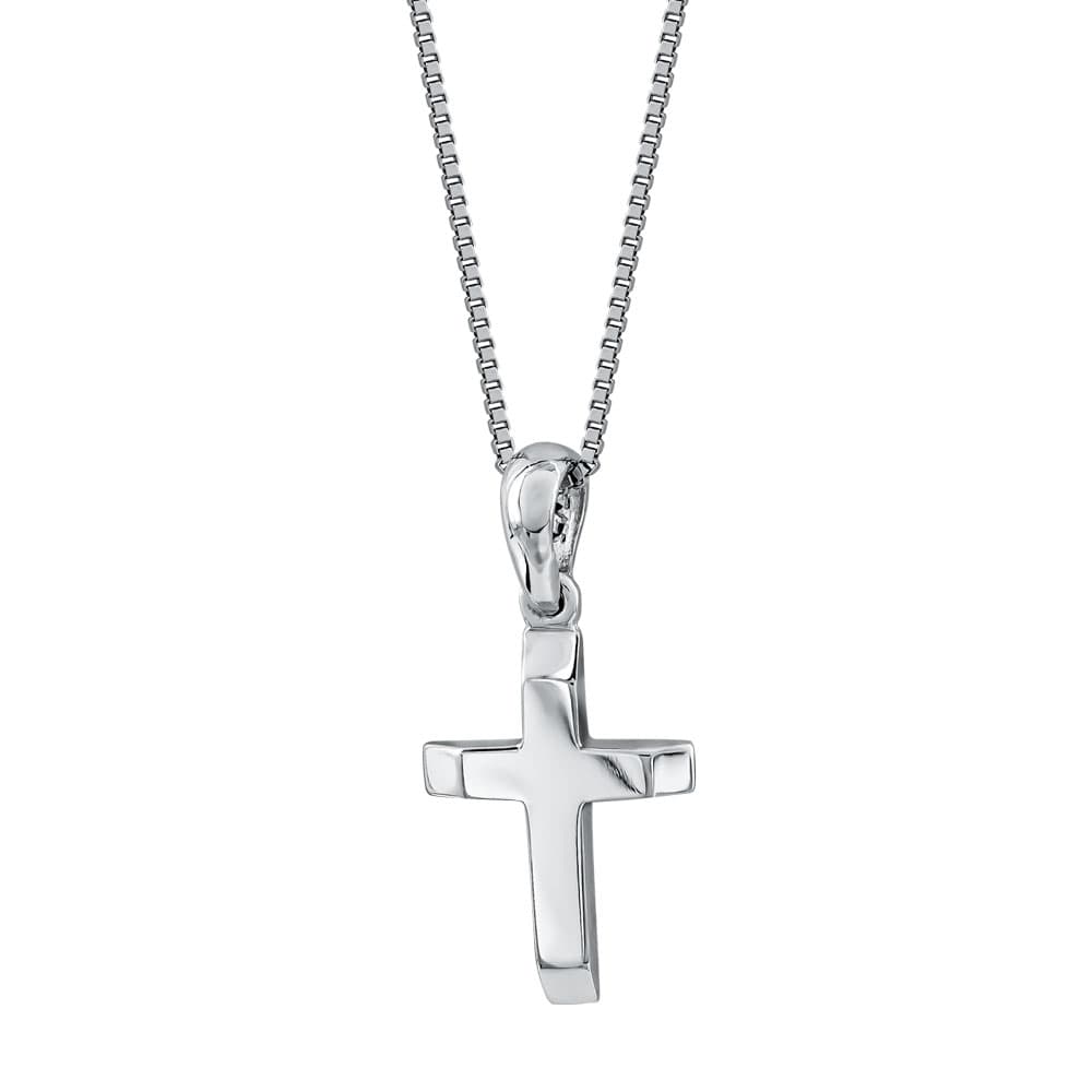 Σταυρουδάκι Μενταγιόν από Λευκό Χρυσό 14 Καρατίων STM607