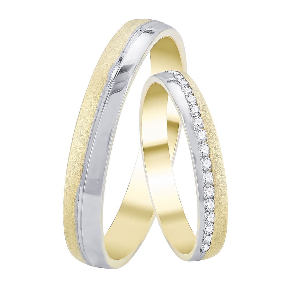 Δίχρωμη Χρυσή Βέρα Γάμου WR382D