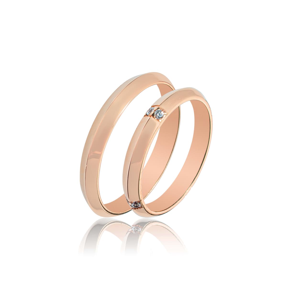 Ροζ Χρυσή Βέρα Γάμου WR389R