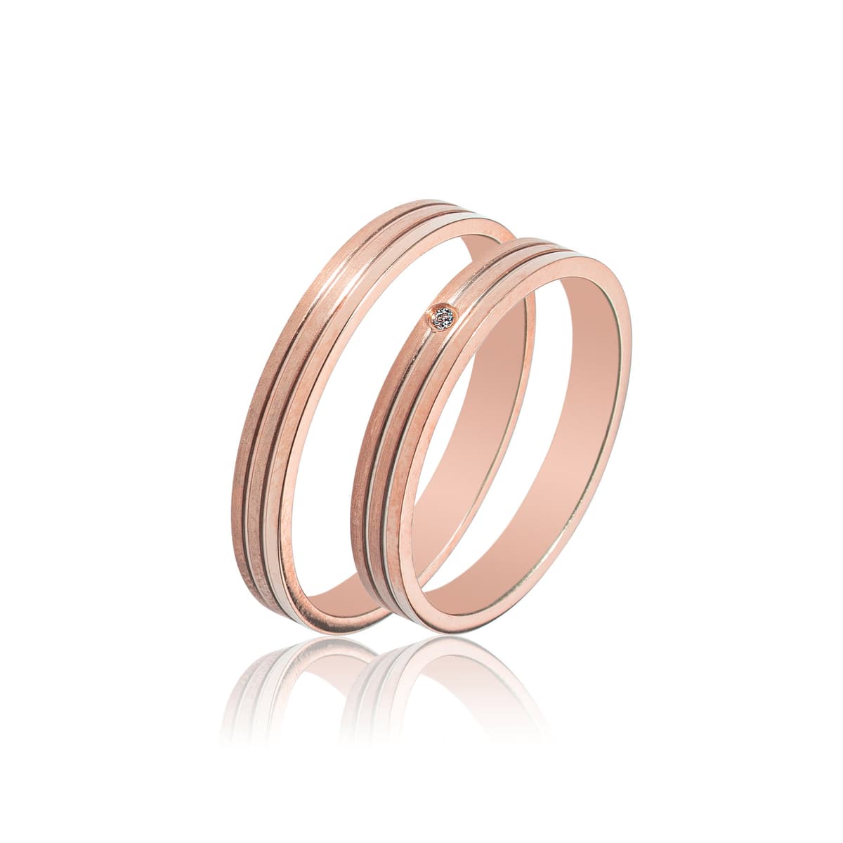 Ροζ Χρυσή Βέρα Γάμου WR397R