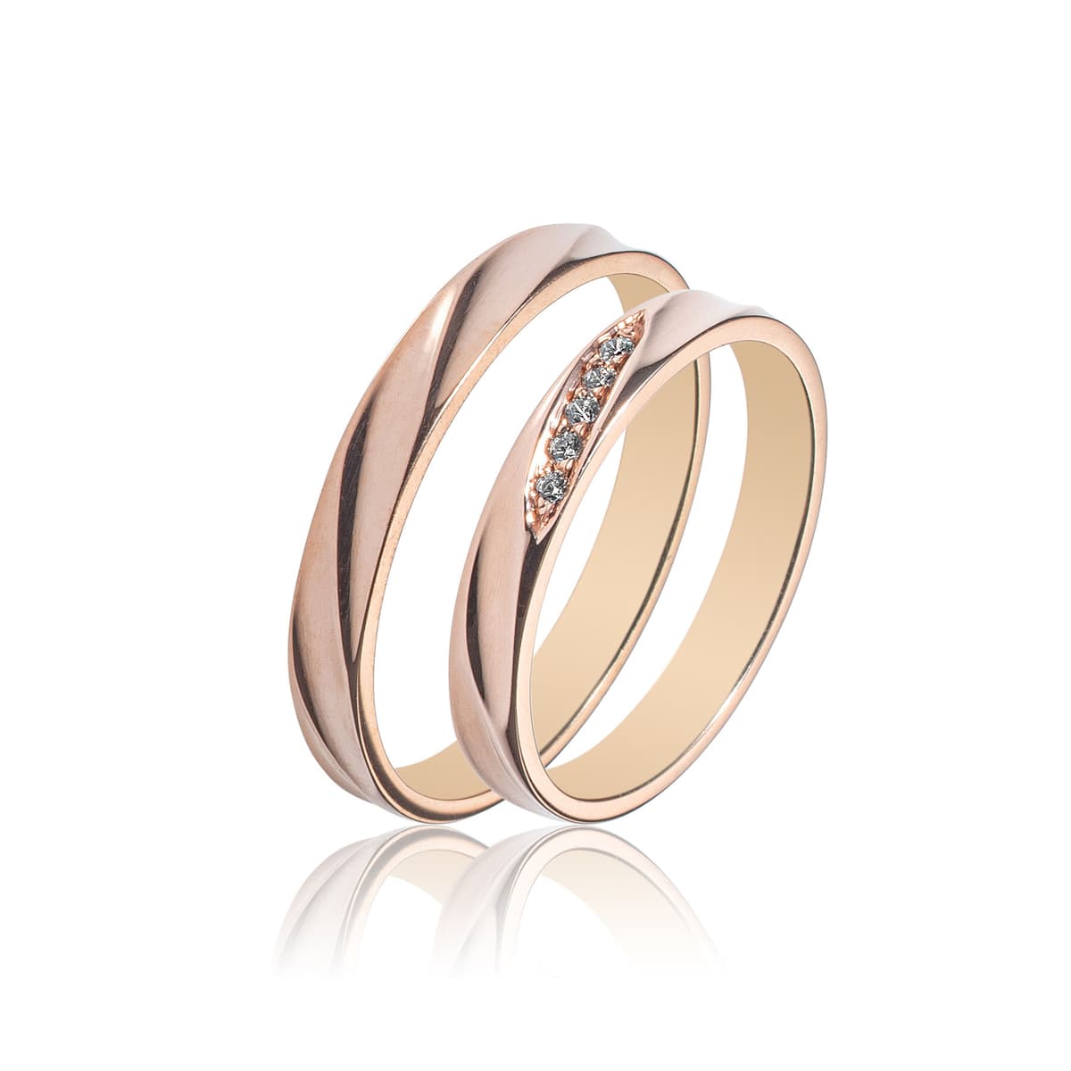 Ροζ Χρυσή Βέρα Γάμου WR401R