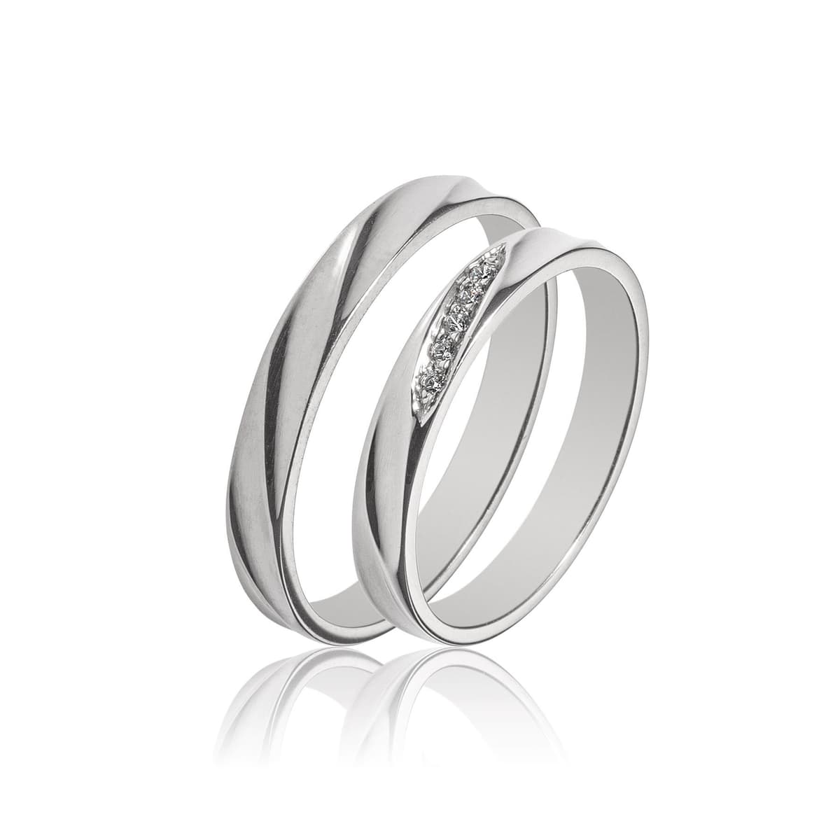 Λευκή Χρυσή Βέρα Γάμου WR401W