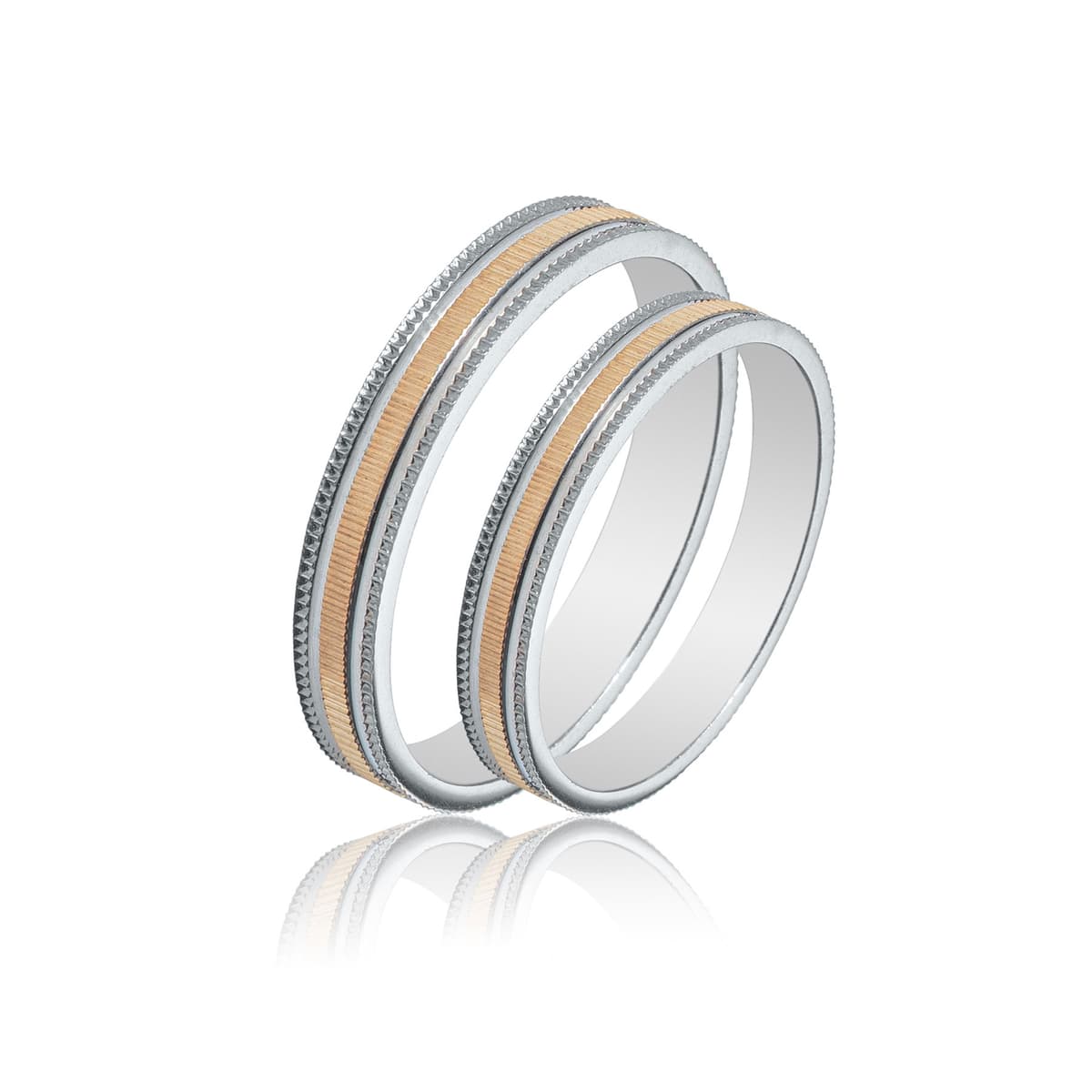 Δίχρωμη Χρυσή Βέρα Γάμου WR404