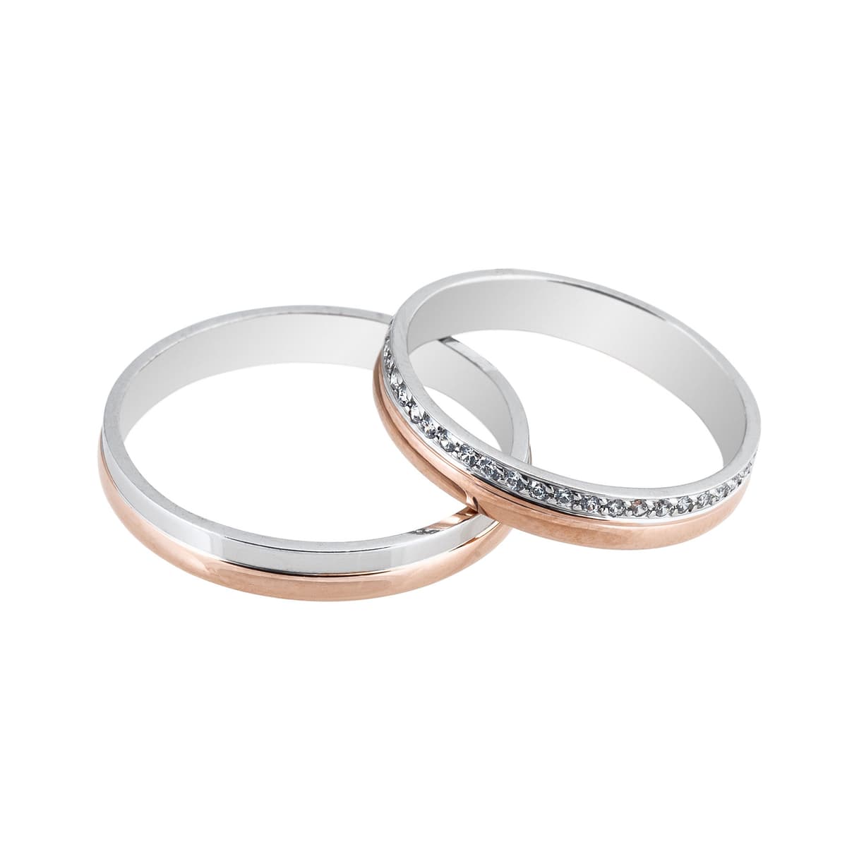 Δίχρωμη Χρυσή Βέρα Γάμου WR409