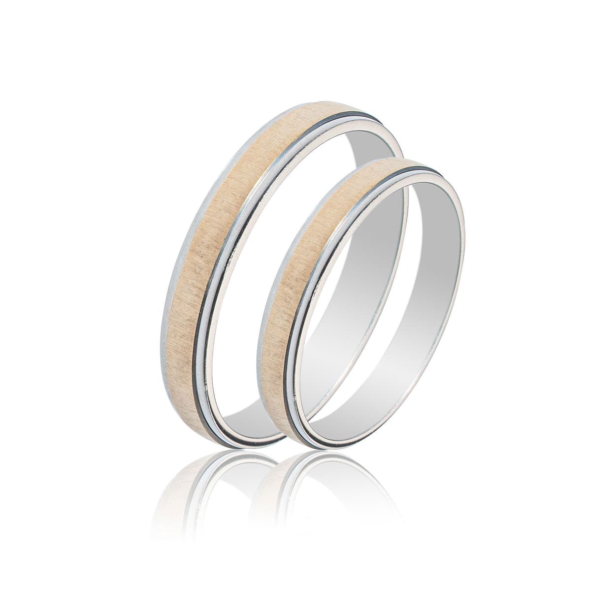 Δίχρωμη Χρυσή Βέρα Γάμου WR410