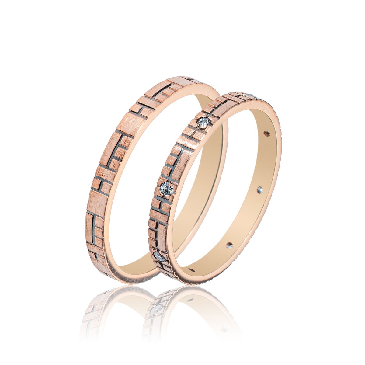 Ροζ Χρυσή Βέρα Γάμου WR427R