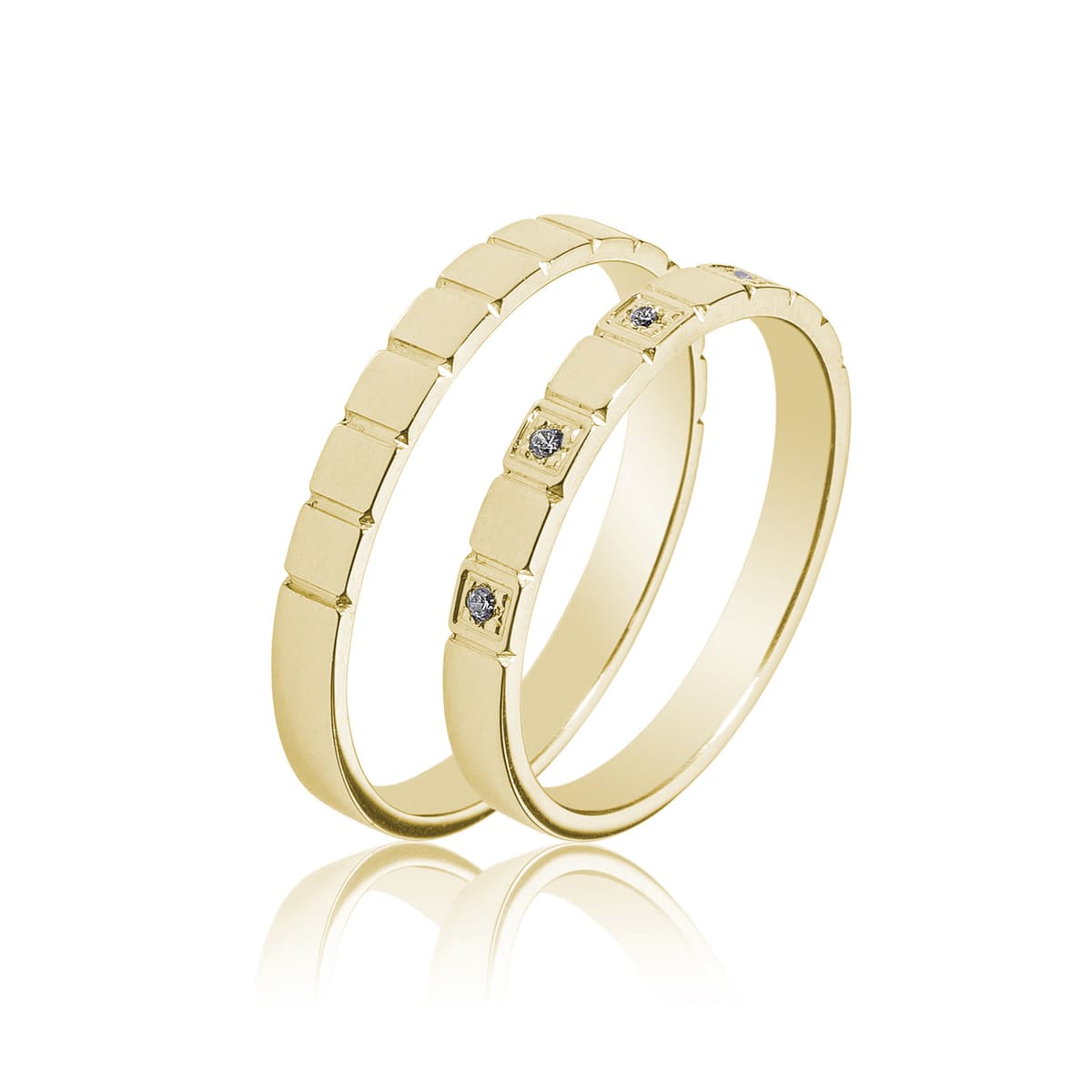 Kίτρινη Χρυσή Βέρα Γάμου WR432