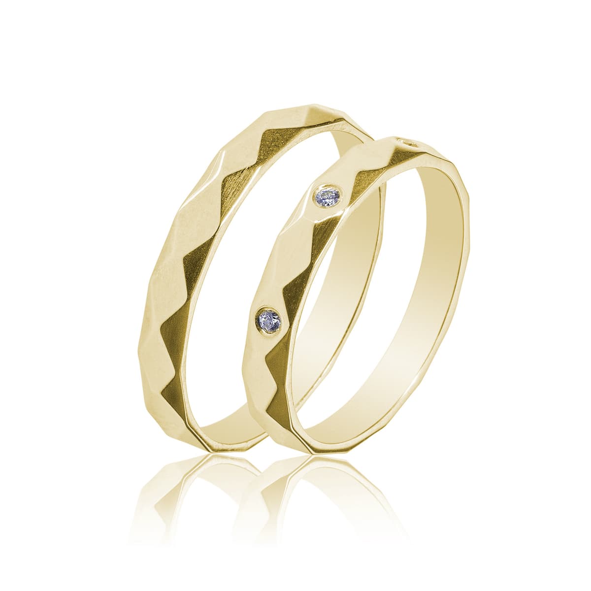 Kίτρινη Χρυσή Βέρα Γάμου WR434