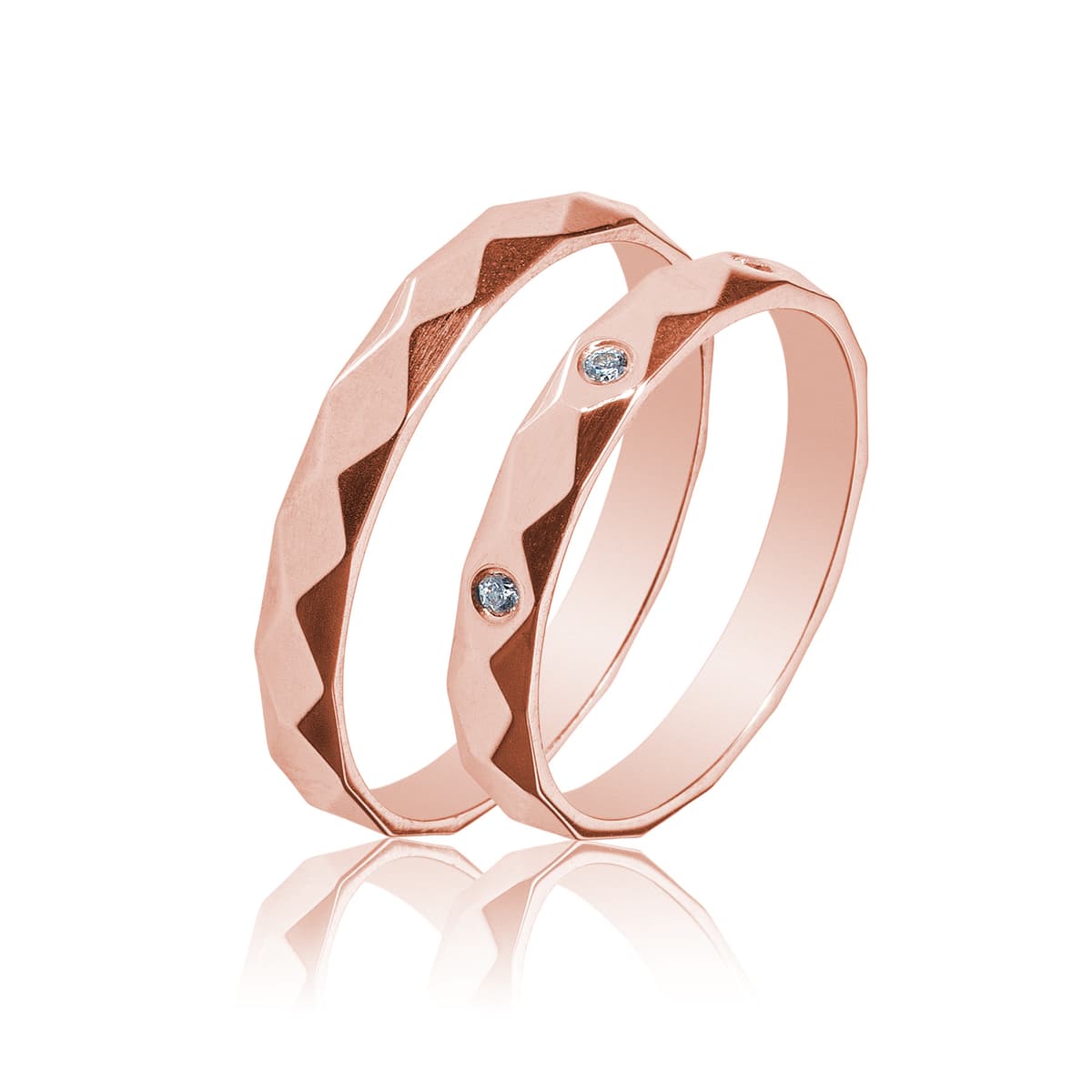 Ροζ Χρυσή Βέρα Γάμου WR434R