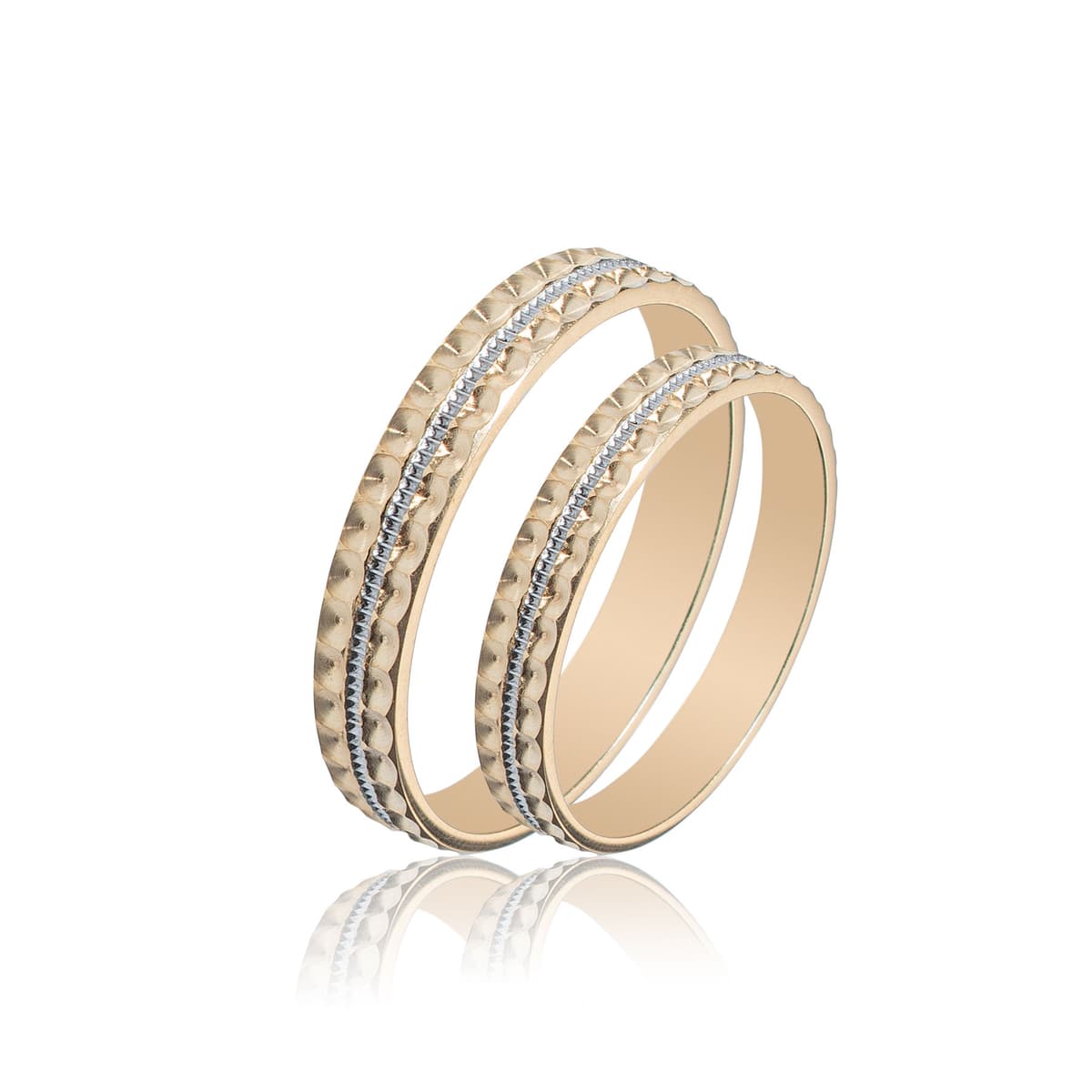 Δίχρωμη Χρυσή Βέρα Γάμου WR436