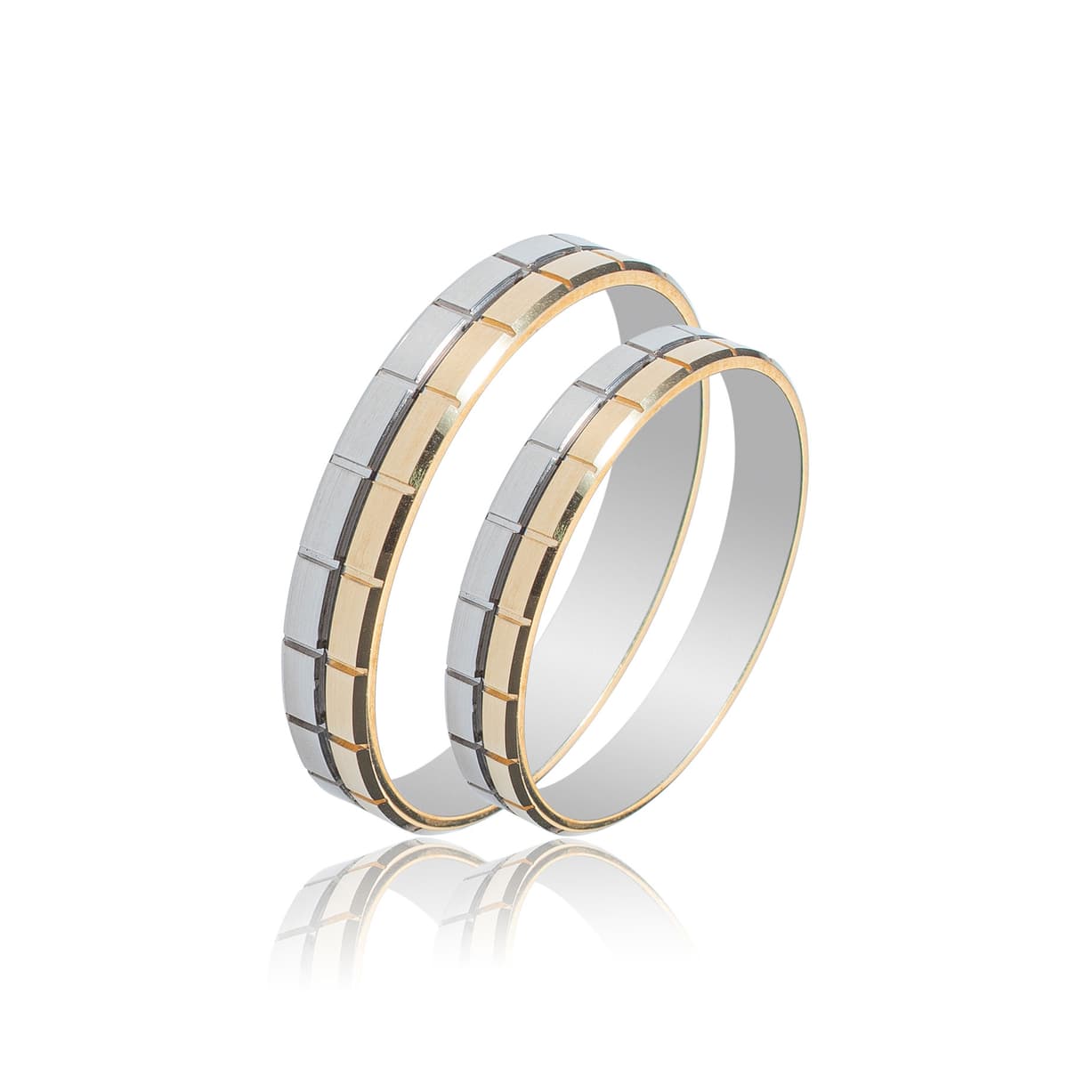 Δίχρωμη Χρυσή Βέρα Γάμου WR439