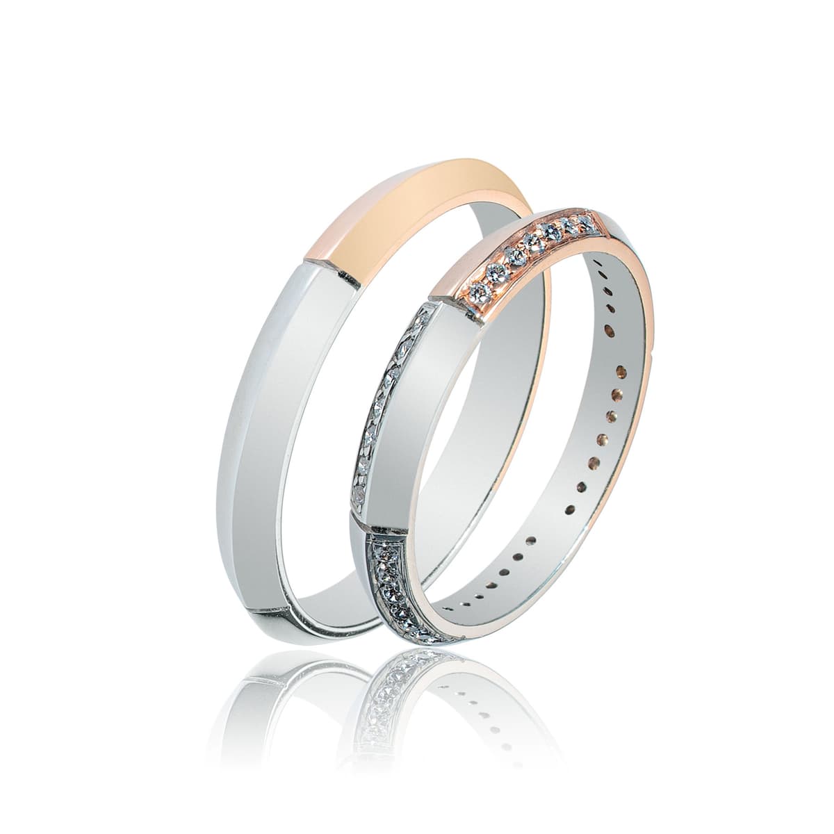 Δίχρωμη Χρυσή Βέρα Γάμου WR441