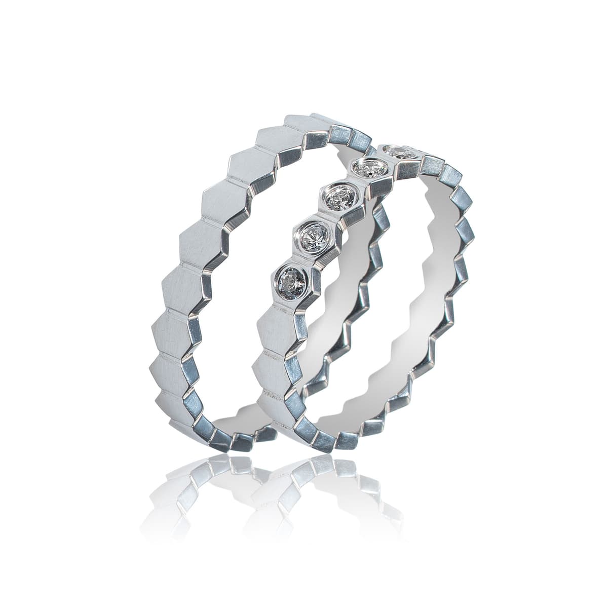 Λευκή Χρυσή Βέρα Γάμου WR451W