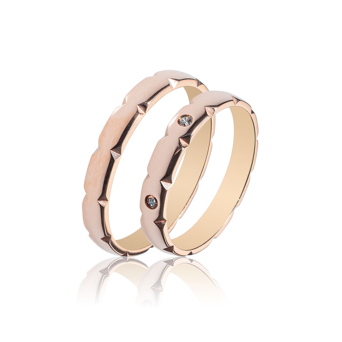 Ροζ Χρυσή Βέρα Γάμου WR454R