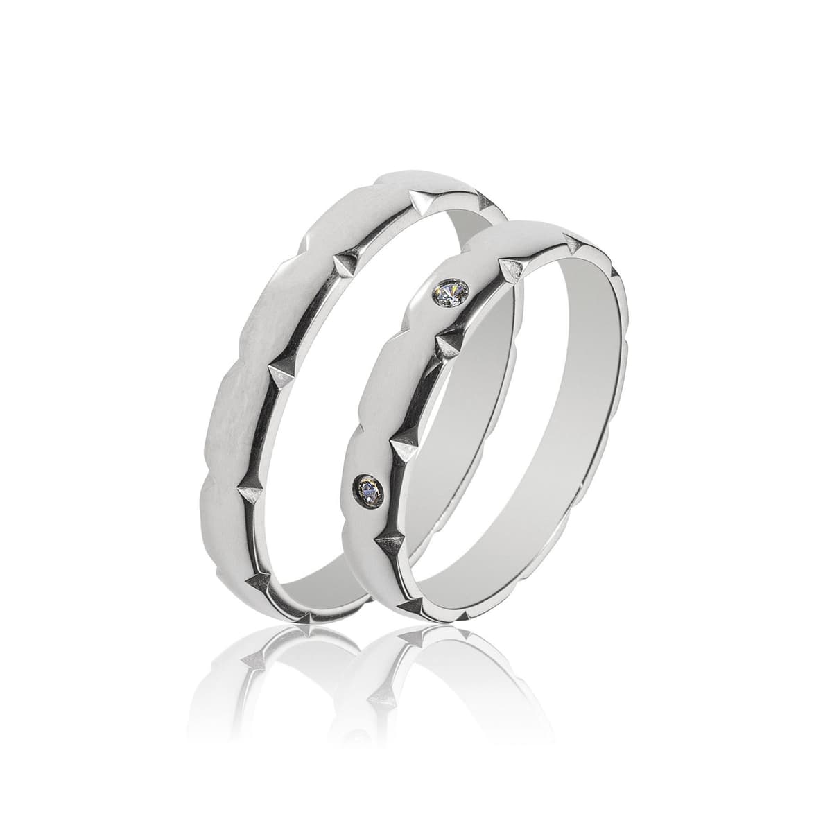 Λευκή Χρυσή Βέρα Γάμου WR454W