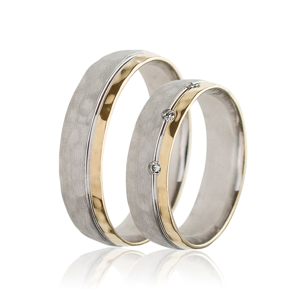 Δίχρωμη Χρυσή Βέρα Γάμου WR455