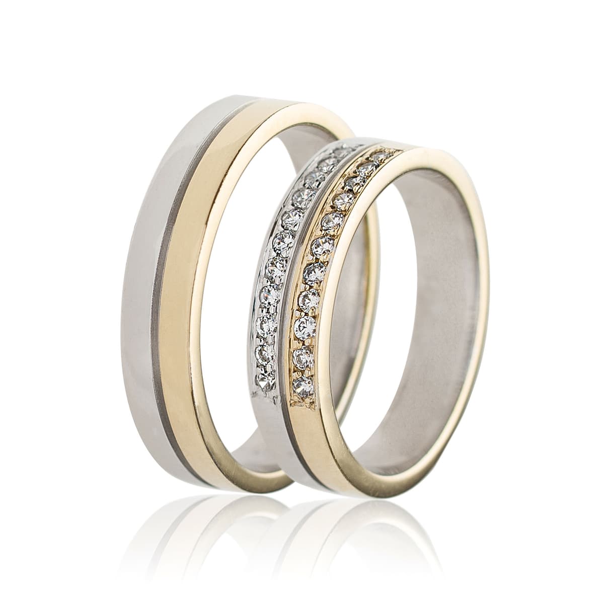 Δίχρωμη Χρυσή Βέρα Γάμου WR456